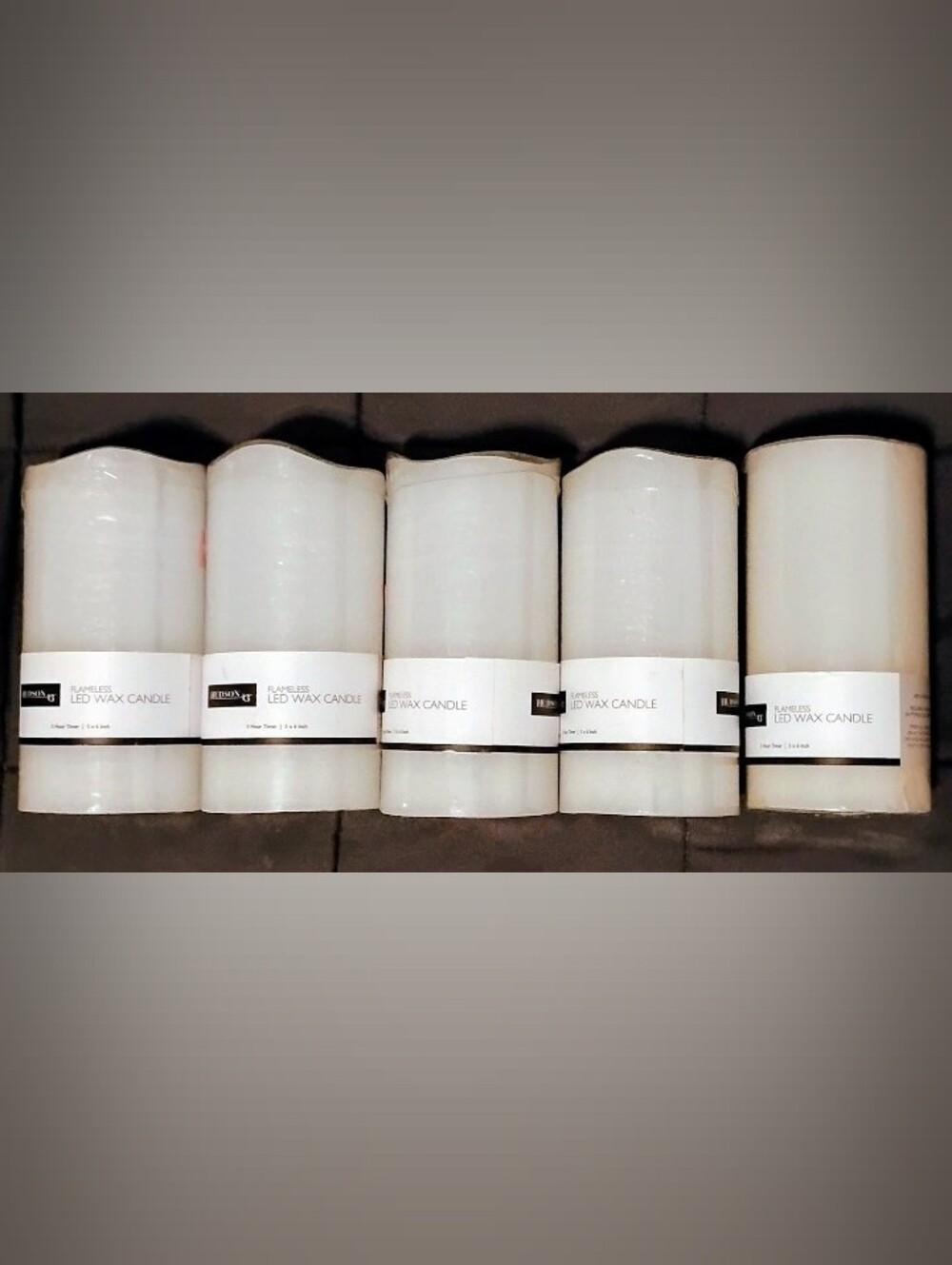 5 White Flameless LED Wax Candles